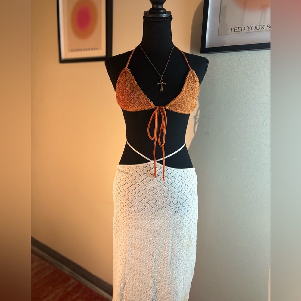 White long coverup skirt